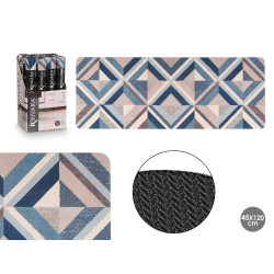 TAPPETO CUCINA TRIANGOLI BLU 45X120CM