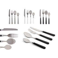 SET 4 CUBIERTOS SURT 3 COLORES NEUTROS