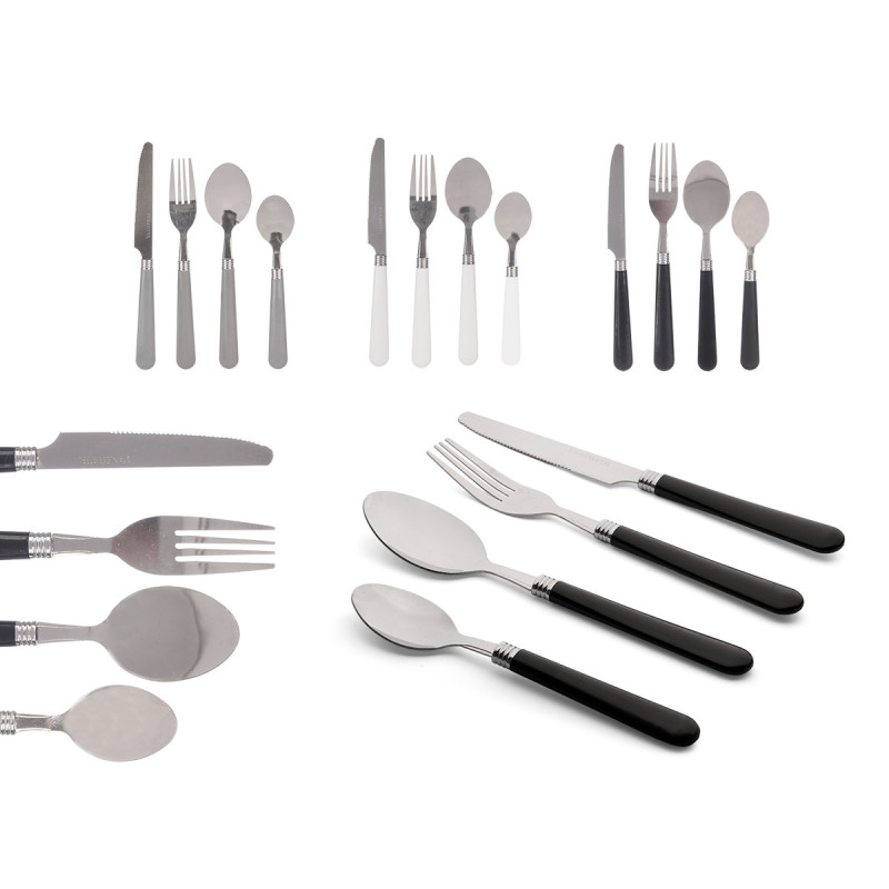 SET 4 CUBIERTOS SURT 3 COLORES NEUTROS