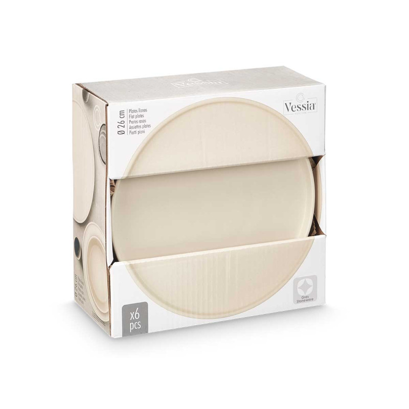 PLATO LLANO 26 CM LISO BEIGE