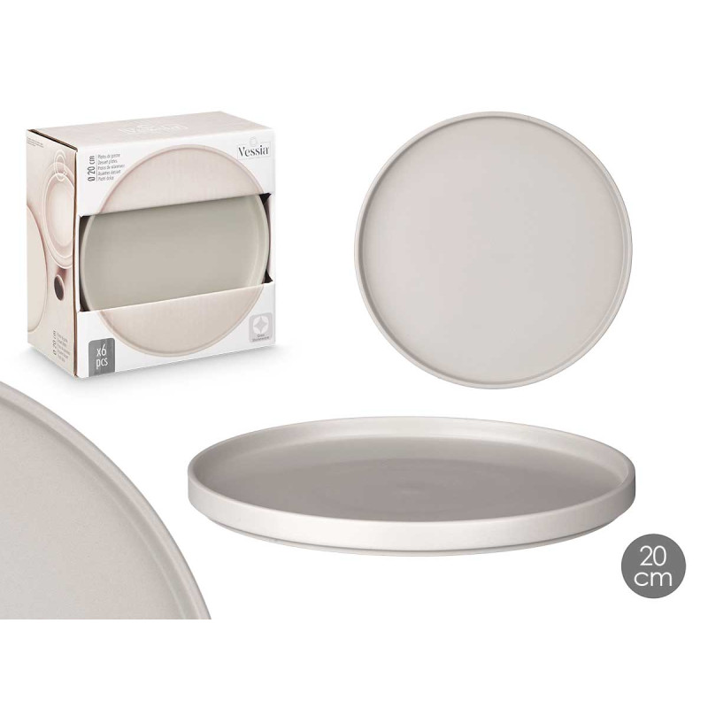SMOOTH DESSERT PLATE 20 CM GREY