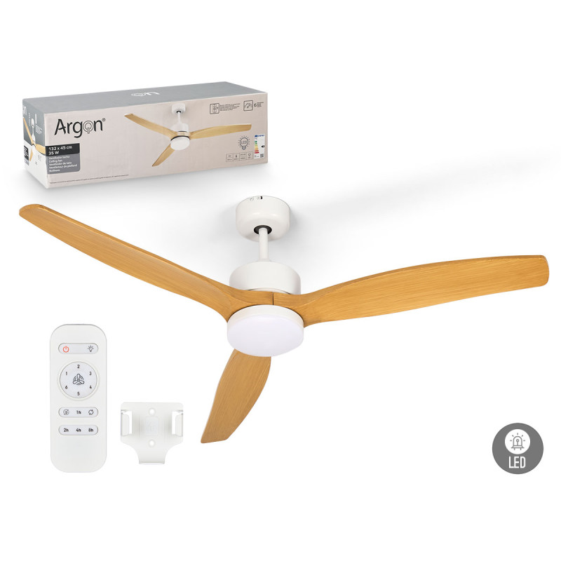 VENTILADOR TECHO LUZ 3 ASPAS EFECTO MADERA 40W
