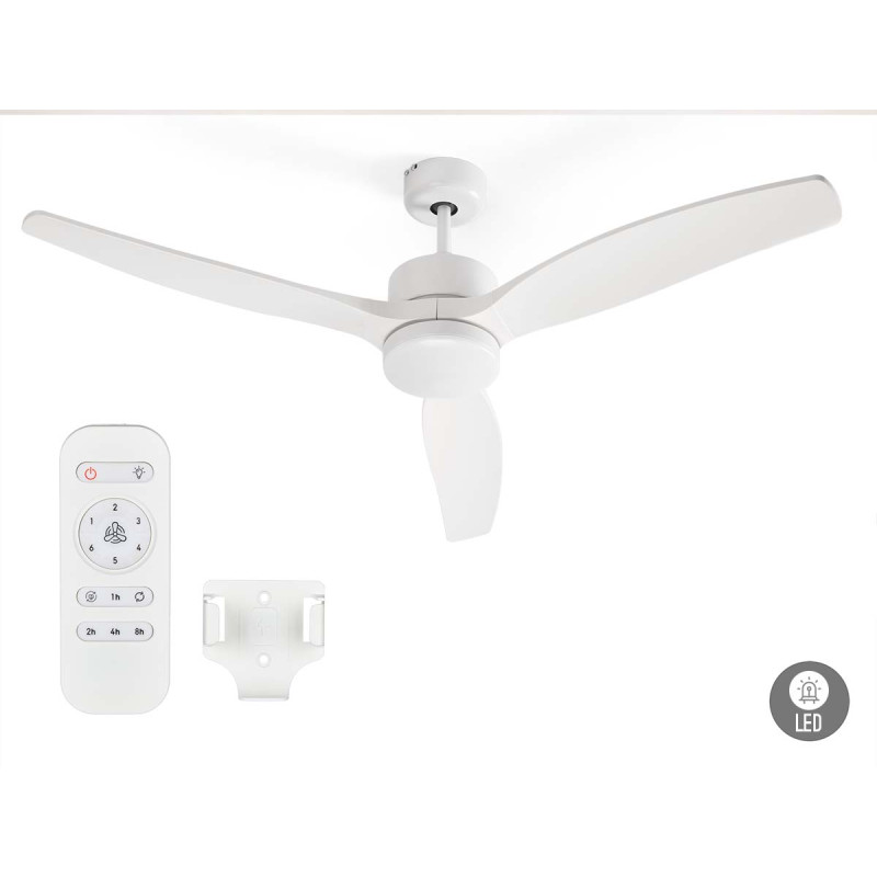 VENTILATEUR DE PLAFOND LUMIÈRE 3 PALES BLANC 40W