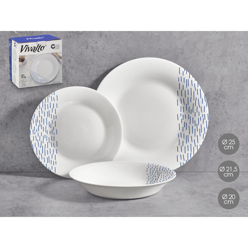 VAISSELLE DÉCORÉE RONDE 18 PIÈCES