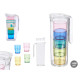SET JARRA 1,6L 4 VASOS COLORES