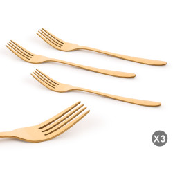 SET 3 FOURCHETTES DORÉES