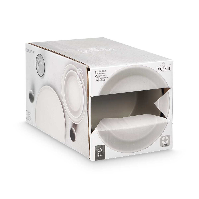 ASSIETTE CREUSE 15 CM LISSE GRIS