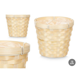 COPRIVASO ROTONDO BAMBU INTRECCIATO 15CM