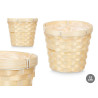 CACHE-POT ROND EN BAMBOU TRESSÉ 15CM