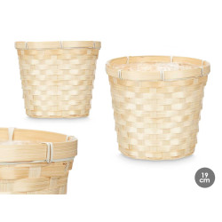 COPRIVASO ROTONDO BAMBU INTRECCIATO 19CM