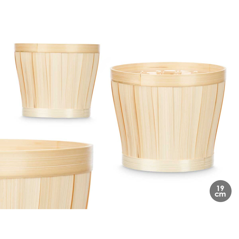 CACHE-POT ROND EN BAMBOU 19CM