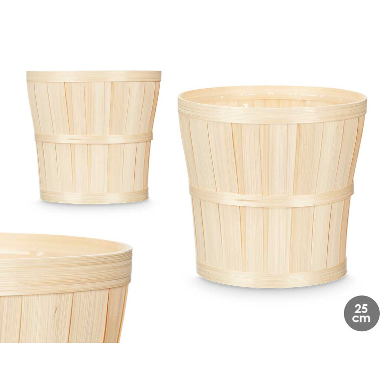 CACHE-POT ROND EN BAMBOU 25CM