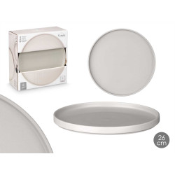 PLATO LLANO 26 CM LISO GRIS
