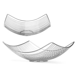 RECTANGULAR CHROME FRUIT BOWL