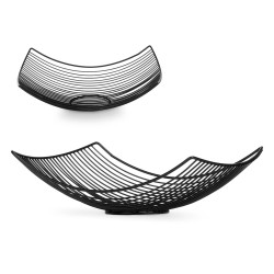 RECTANGULAR BLACK FRUIT BOWL 