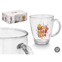 GLASS MUG GOOD VIBES 370ML