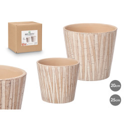 SET 2 MACETAS CONICAS EFECTO TRONCO 20 25CM
