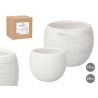 SET 2 VASI A RIGHE BIANCO 19 25CM