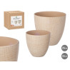 CONJ 2 VASOS PADRAO QUADRADOS BEGES 20 25CM