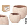 SET 2 POTS RUGUEUX BEIGE 19 25CM
