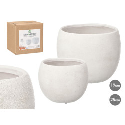 SET 2 POTS RUGUEUX BLANC 19 25CM
