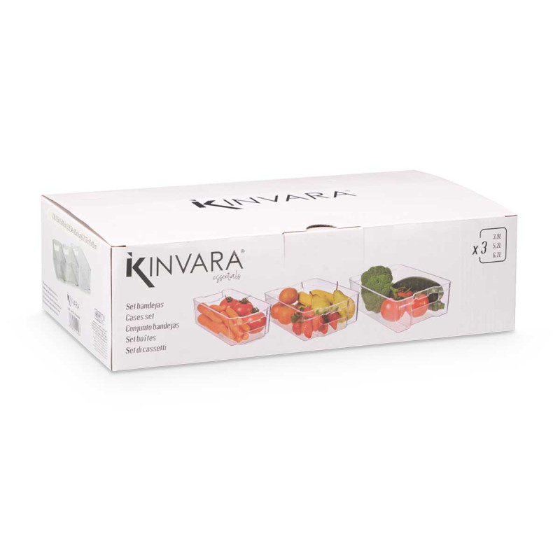 SET 3 BANDEJAS ORGANIZAD TRANSP NEVERA 