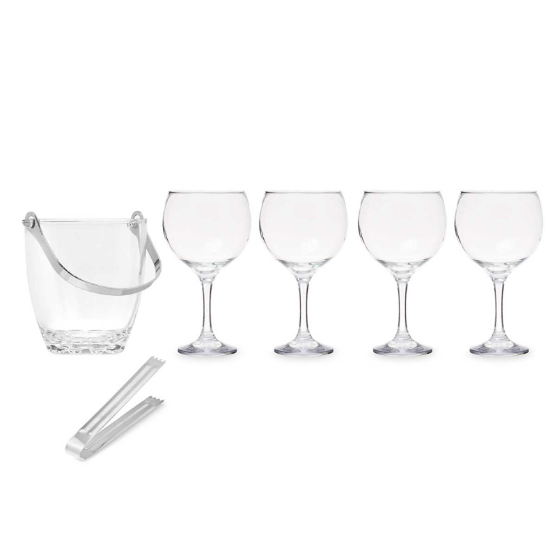 SET SECCHIO GHIACCIO 4 CALICI GIN TONIC