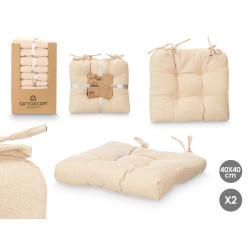 SET 2 CUSCINI SEDIA BEIGE 40X40CM