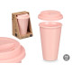 VASO TAPA SILICONA ROSA 360ML
