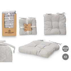 SET 2 COJINES SILLA GRIS CLARO 40X40CM