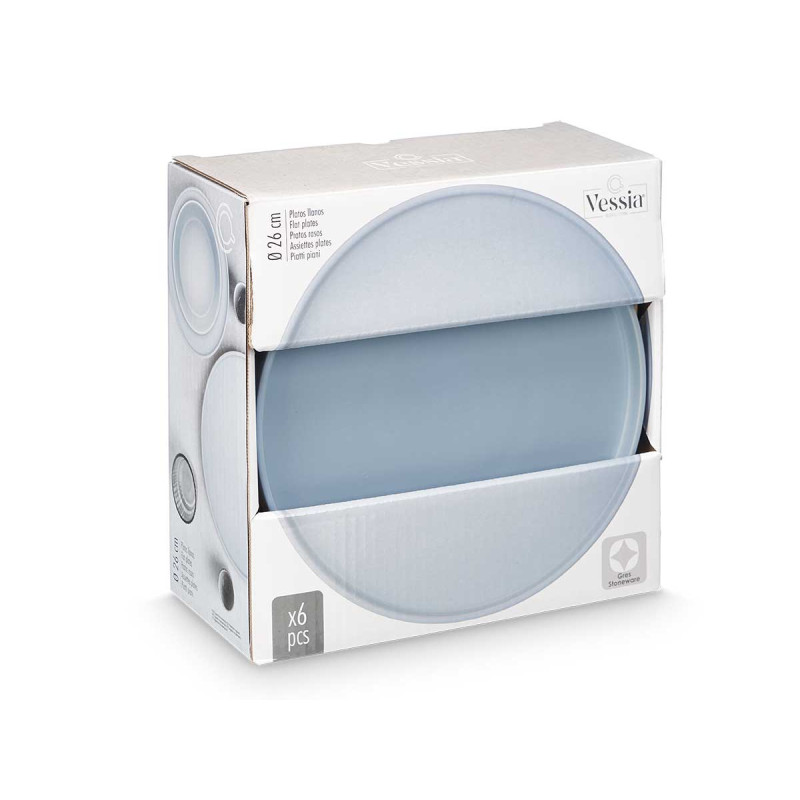 ASSIETTE PLATE 26 CM  LISSE BLEU