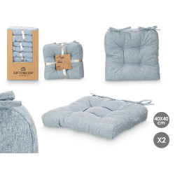 SET 2 COJINES SILLA AZUL 40X40CM