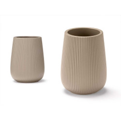 PORTASPAZZOLINI A RIGHE BOMBATO BEIGE