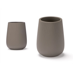 TOOTHBRUSH HOLDER PUFFED GREY STRIPES
