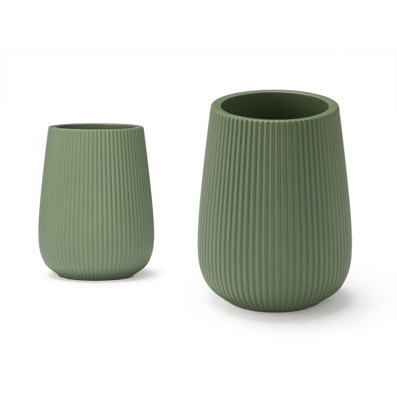 TOOTHBRUSH HOLDER PUFFED GREEN STRIPES