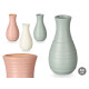 PLASTIQUE VASE BOMBÉ RAYURES ASSORT 3COUL