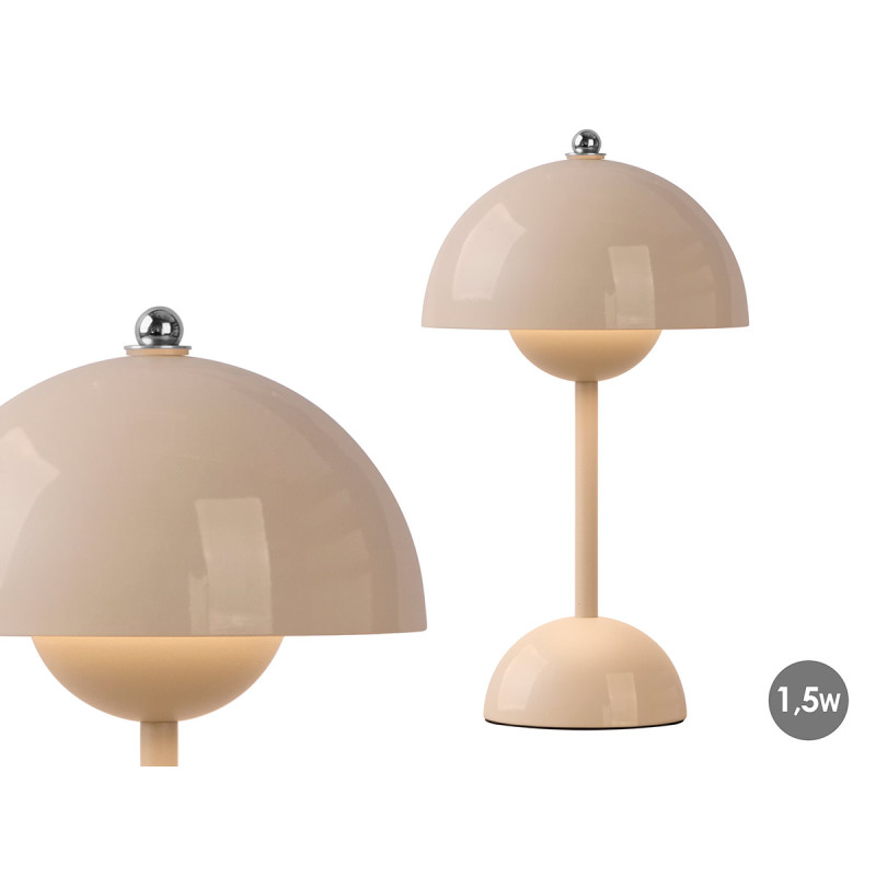 LAMPADA SETA SFERA BEIGE 1.5W