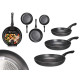 SET 3 FRYPANS ALUMINIUM BLACK  