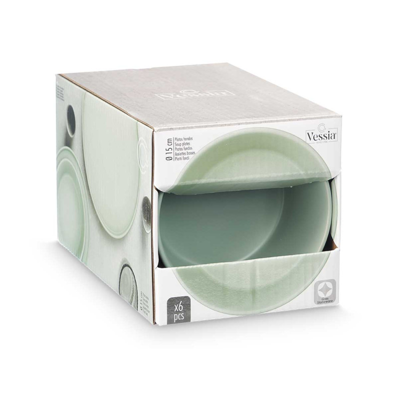 ASSIETTE CREUSE 15 CM LISSE VERTE