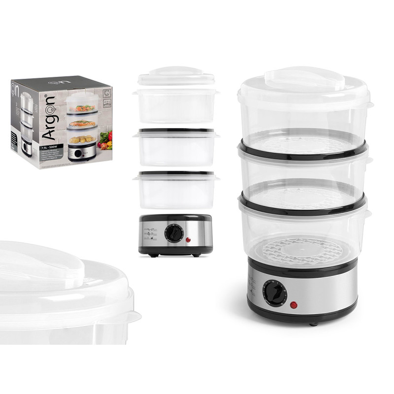 VAPORERA 3 NIVELES ACERO 500W 2,5L