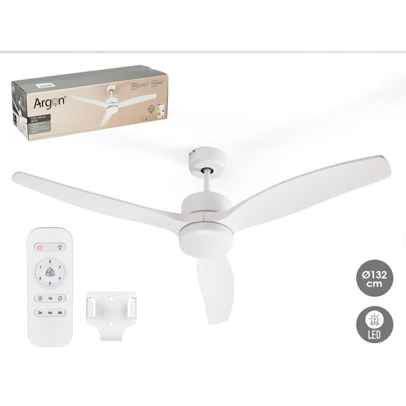 VENTILADOR TECHO LUZ 3 ASPAS BLANCO 40W