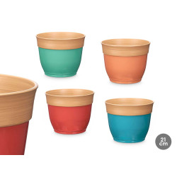 VASO BOMBATO 21CM ASS 4 BICOLORE