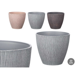 VASO CONICO 23CM ASS 3 COL RILIEVO 