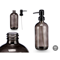 DOSEADOR EM VIDRO REDONDO CINZENTO 500ML