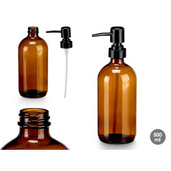 DOSEADOR EM VIDRO REDONDO CASTANHO 500ML