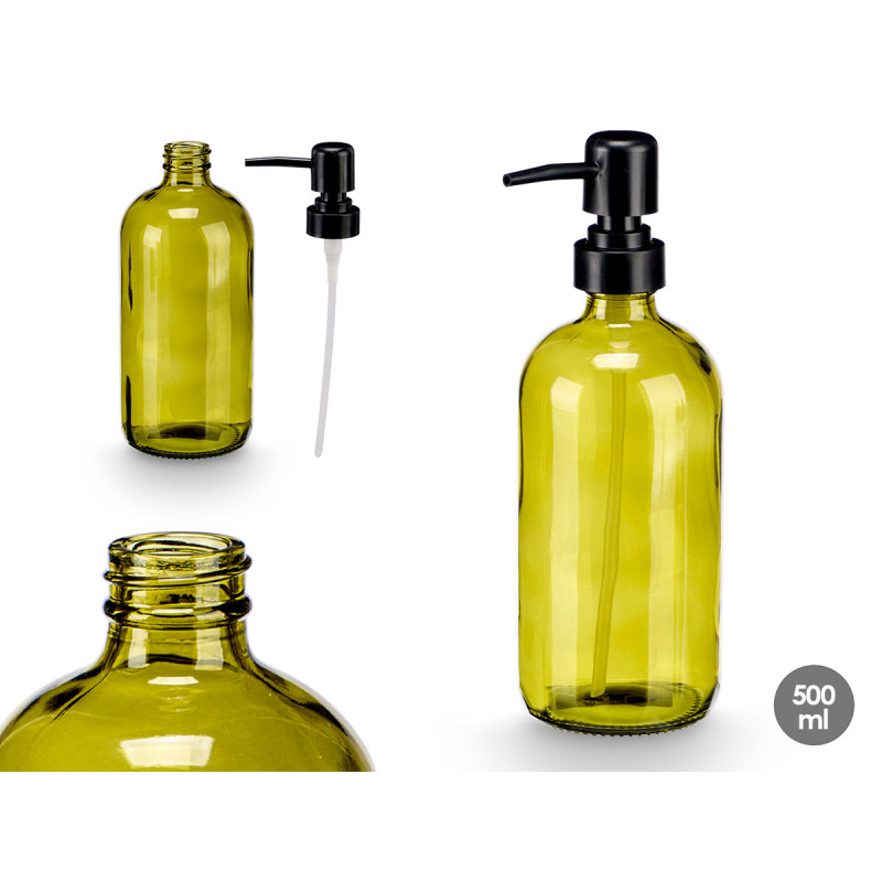 DISPENSEUR  VERRE ROND VERT 500ML