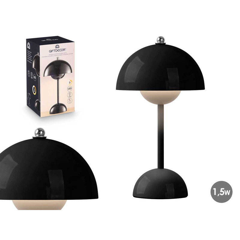 LAMPE CHAMPIGNON BOULE NOIR 1.5W