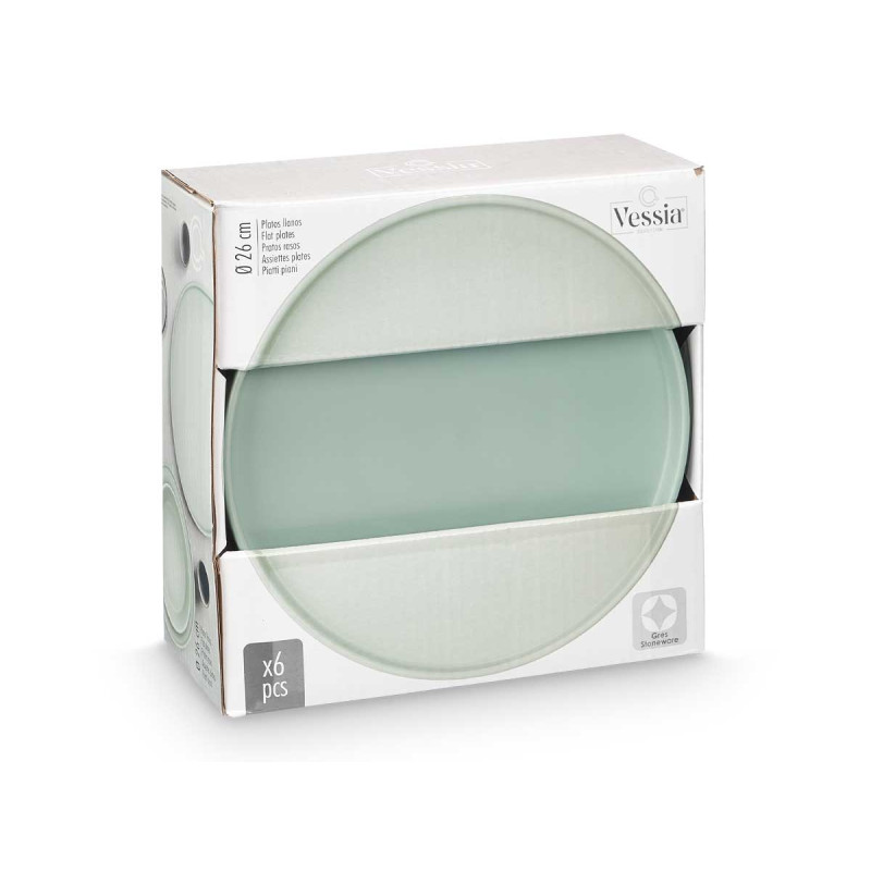 PLATO LLANO 26 CM LISO VERDE