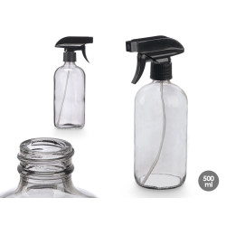 PULVERIZADOR EM VIDRO REDONDO CINZENTO 500ML