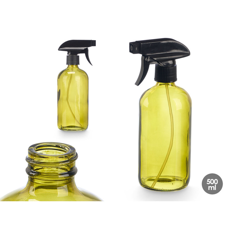 POLVERIZZATORE VETRO ROTONDO VERDE 500ML